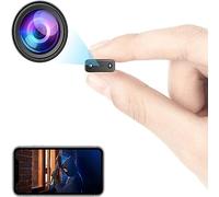 Caméra de sécurité nocturne WiFi - Mini caméra ultra HD avec vision nocturne et détection de mouvement AI pour maison/bureau, caméra cachée sans fil pour réunions en plein air sécurité