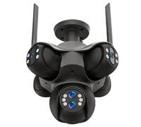 Caméra de sécurité panoramique WiFi PTZ à cinq écrans 30MP, 6 objectifs, zoom optique 10X, suivi automatique, caméra de surveillance extérieure étanche IP66(WiFi 10XZoom 32GB)