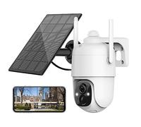 Caméra de sécurité solaire 2K PIR détection de mouvement humain Surveillance 3MP sans fil Cam extérieure alimentée par batterie couleur nuit(WiFi With 32GB Card)