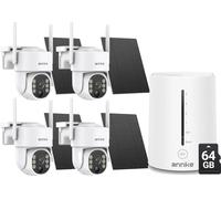 Caméra de sécurité solaire, résolution 4MP, Wi-Fi bi-bande, 9000mAh 4pcs 64G