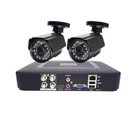 Caméra de sécurité système vidéosurveillance AHD, Kit en métal, 2 caméras HD 720P/1080P 4CH DVR, Vision Nocturne étanche(720P Camera kit)