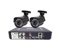 Caméra de sécurité système vidéosurveillance AHD, Kit en métal, 2 caméras HD 720P/1080P 4CH DVR, Vision Nocturne étanche(720P Camera kit)