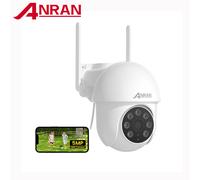 Caméra de sécurité WiFi ANRAN 2.4G&5G, enregistrement 24/7, vision nocturne couleur, PTZ, audio bidirectionnel, suivi automatique, alarme locale