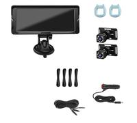 Caméra de siège de Voiture PolyGen avec Vision Nocturne IR, Double caméras 1080P et Grand Angle 150°, écran 6,86 Pouces, caméra de Banquette arrière pour la Surveillance de bébé (Blue White)