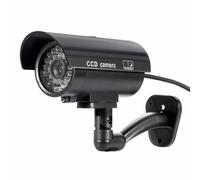 Caméra de simulation extérieure intérieure étanche CCTV énergie solaire simuler des caméras avec lumière LED, ordinaire, noir