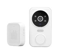 Caméra de Sonnette IntelligenteFil avec Microphone Haute fidélité, Objectif Grand Angle, Caméra HD,Nocturne Infrarouge, Appel Vidéo à Distance, Vidéo HD 1080p et Contrôle de