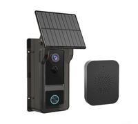 Caméra de sonnette pour couverture solaire, interphone vidéo 1080p, étanchéité IP65, détection de mouvement PIR, pour la sécurité à domicile