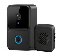 Caméra de sonnette sans fil avec carillon, audio bidirectionnel WiFi, surveillance à distance HD, sonnette vidéo pour la sécurité de la maison (noir)