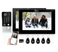 Caméra de sonnette vidéo intelligente, 2 unités, moniteur tactile de 7 pouces avec système de sonnette WiFi filaire 1080p, prend en charge les empreintes digitales, carte RFID, détection de mouvement