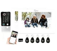 Caméra de sonnette vidéo intelligente, 2 unités, moniteur tactile de 7 pouces avec système de sonnette WiFi filaire 1080p, prend en charge les empreintes digitales, carte RFID, détection de mouvement