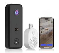 Caméra de sonnette vidéo sans fil avec carillon et sonnerie alimentée par piles intelligentes AI PIR Détection humaine IP65 Étanche 2 4 G WiFi Way Vision nocturne Porte d'entrée