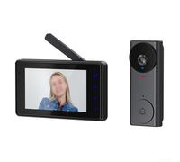 Caméra de sonnette vidéo sans fil avec écran de 4,3 pouces, interphone bidirectionnel duplex, grand angle 120°, extérieur pour un signal fort