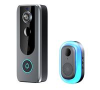 Caméra de sonnette vidéo WiFi 720P Audio bidirectionnel Détection de | Surveillez votre porte d'entrée jour et nuit avec un système audio bidirectionnel et un instantané de mouvement automatique.