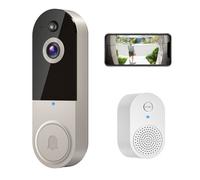 Caméra de sonnette Wi-Fi 1080p sans fil - détection IA, vision nocturne, audio bidirectionnel, alimentation par pile
