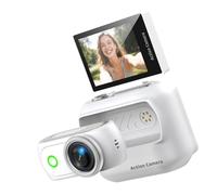 Caméra de sport compacte AntiShake 4K avec mémoire de 32 Go, blanc | Caméra haute résolution pour les activités de voyage avec stockage extensible jusqu'à 128 Go et plaisir en plein air