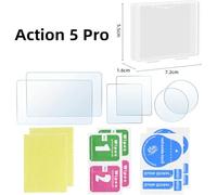 Caméra de sport trempé film protecteur d'écran 3/4 couverture d'objectif pour DJI Osmo Action 5Pro