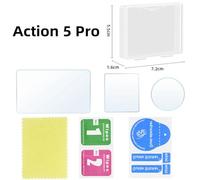 Caméra de sport trempé film protecteur d'écran 3/4 couverture d'objectif pour DJI Osmo Action 5Pro
