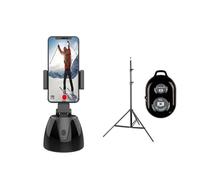 Caméra de suivi automatique du visage stabilisateur cardan support prise vue intelligent 360 Rotation Selfie Stick trépied for l'enregistrement vidéo Vlog en direct Diffusion en direct(With Bluetooth)