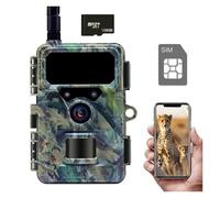 Caméra De Suivi des Sentiers 4G LTE, Contrôle par Application, HD 2.7K, Vision Nocturne, Étanche, Activée Le Mouvement, for La Chasse À Faune, avec Carte SIM(Plug-128GB)