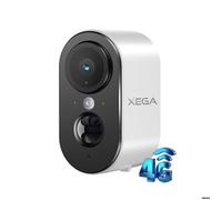 Caméra de surveillance 4G LTE Xega avec SIM, 2K HD, batterie 6000mAh, détection PIR, vision nocturne, audio bidirectionnel, IP65