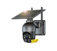 Caméra de Surveillance 5MP Panneau Solaire 6W, Alarme Sonore & Lumineuse, Contrôle PC/Téléphone, FTP, Vision Nocturne Couleur, Détection Humaine