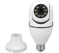 Camera de Surveillance à Ampoule 1080P HD Rotation 360 ° Vision Nocturne Détection de Mouvement Microphone Intégré pour Android, iOS