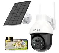 Caméra de surveillance - AOSU - 3K - WiFi extérieure - Panneau solaire - Vision nocturne couleur