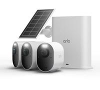 Arlo Ultra 3 Caméra de Surveillance WiFi Extérieure sans Fil 4K UHD, Détection IA, Vision Nocturne Couleur, Audio bidirectionnel, Compatible avec Alexa, Essai Arlo Secure Inclus, 3 Caméras + Smarthub