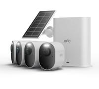 Arlo Ultra 3 Caméra de Surveillance WiFi Extérieure sans Fil 4K UHD, Détection IA, Vision Nocturne Couleur, Audio bidirectionnel, Compatible avec Alexa, Essai Arlo Secure Inclus, 4 Caméras + Smarthub