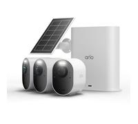 Arlo Caméra Ultra 3 4K avec Smarthub - Extérieure Wi‑Fi, IA, Vision nocturne couleur - 3 caméras