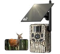 Caméra de surveillance et de chasse solaire extérieure 4G LTE, caméra de sécurité sans fil 2K FHD avec carte SIM, batterie 10 400 mAh, vision nocturne en couleur, détection PIR, IP65, déclenchement en