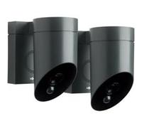 Caméra de surveillance extérieure - Outdoor Camera 2 grise - Somfy - Wifi - Détection intelligente - 1080p Full HD - Sirène 110 dB - Lot de 2