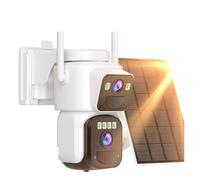 Caméra de Surveillance extérieure PTZ Solaire Wi-FI 8 MP, Batterie 7800 mAh intégrée, détection Humaine 4K, Double écran(8MP WiFi 128GB Card)