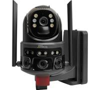 Caméra de Surveillance extérieure Technaxx 4G Double caméra avec Panneau Solaire 8W TX-329-3 Mpx Full HD, Rotation à 345°, Vision Nocturne, Batterie 8000 mAh, détecteur de Mouvement PIR, IP65