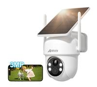 Caméra de Surveillance Extérieure WiFi Sans Fil 3MP 3K HD à Batterie Rechargeable avec Panneau Solaire Intégré - ANRAN Q4