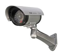 Caméra de Surveillance Factice Extérieure sans Fil - Caméra Dissuasion Réaliste avec LED Clignotante - Fausse Caméra de Sécurité Ajustable pour Maison, Garage ou Jardin