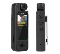 Caméra de surveillance infrarouge 1080p avec vision nocturne, écran et mini-enregistreur de preuves à clip arrière pour les forces de l'ordre.