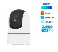 Caméra de surveillance intérieure IP WiFi HD 6MP/5G, dispositif de sécurité sans fil, babyphone vidéo, avec suivi automatique