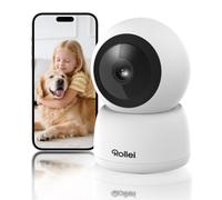 Caméra de Surveillance intérieure, Rollei 360° Caméra de Surveillance Domestique WiFi IPC-88 1080p avec détection de Mouvement, Vision Nocturne, Audio bidirectionnel pour bébé, Animal Domestique