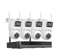 Caméra De Surveillance IP PTZ Intelligente WiFi À Double Objectif 6 MP avec Vision Nocturne Infrarouge, Suivi Automatique P2P, Système Vidéosurveillance NVR 16 canaux(None)