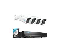 Caméra de Surveillance Kit POE RLK8-810B4-A 4K Caméra 8 Voies 2To NVR + Caméra IP PoE 4X 8MP, 30 Mètres Vision Nocturne avec Audio