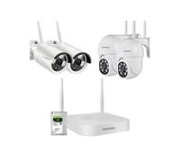 Caméra de Surveillance NVR504 Extérieure Filaire Vision Nocturne Détecteur de Mouvement Blanc