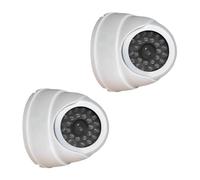 Caméra de surveillance réaliste pour intérieur et extérieur avec lumière LED clignotante Fonctionnement à piles Caméra de sécurité dôme haute simulation