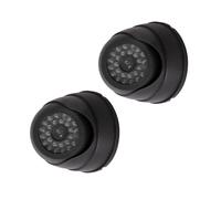 Caméra de surveillance réaliste pour intérieur et extérieur avec lumière LED clignotante Fonctionnement à piles Caméra de sécurité dôme haute simulation