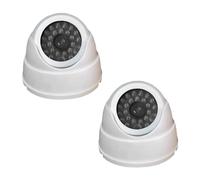 Caméra de surveillance réaliste simulée pour l'intérieur et l'extérieur, matériaux ABS, appareil léger avec voyant d'avertissement clignotant, fausse caméra de vidéosurveillance pour la maison et le