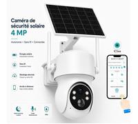 Caméra de surveillance solaire de 4 millions de pixels [jardin/ferme], IP66, détecteur de mouvement PIR, vision nocturne en couleur