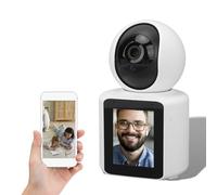 Caméra de Surveillance WiFi 2 en 1 avec Appel Vidéo et Moniteur, écran IPS de 2,8 Pouces, Caméra de sécurité Intérieure avec Vision Nocturne, Détection de Mouvement, Appel à Une