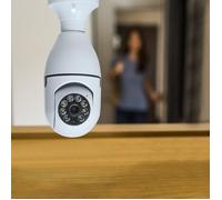 Caméra De Surveillance Wifi Caméra Ampoule E27, Système De Caméra De Sécurité 1080P, Caméras De Surveillance À Domicile Blanc