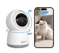 Caméra de Surveillance WiFi intérieure 4K 5MP UHD 360° - ANRAN - Détection de Mouvement-Suivi automatique- pour bébé ou animaux