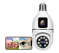 Caméra de Surveillancem 4MP Ampoule caméra intérieure Double lentille lumière sans Fil IP 2 Voies Audio Suivi Automatique AI détection humanoïde PTZ de sécurité
